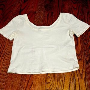 White layering crop top